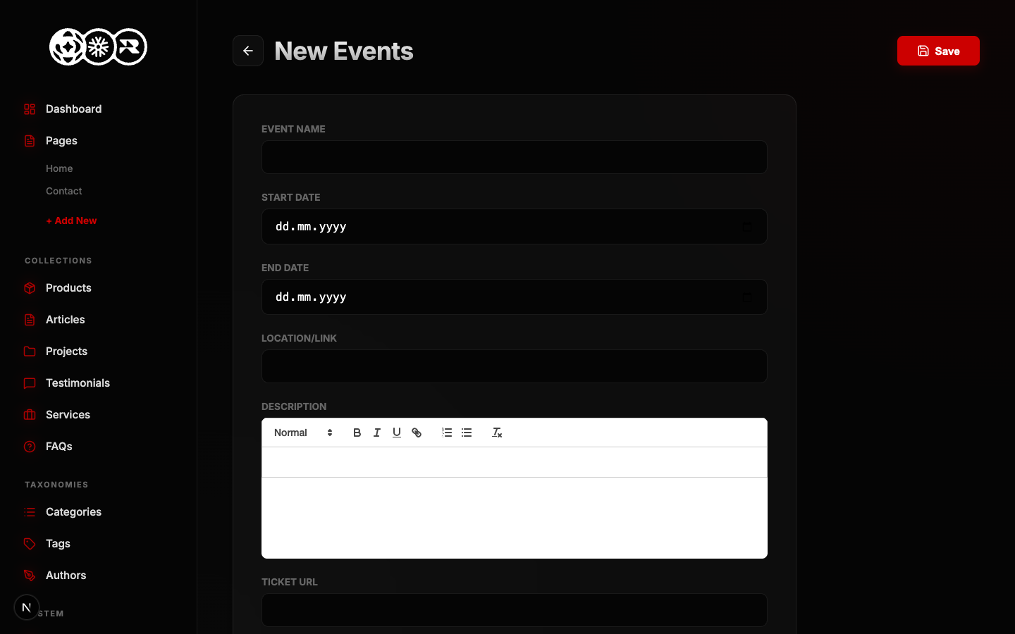Editing Events