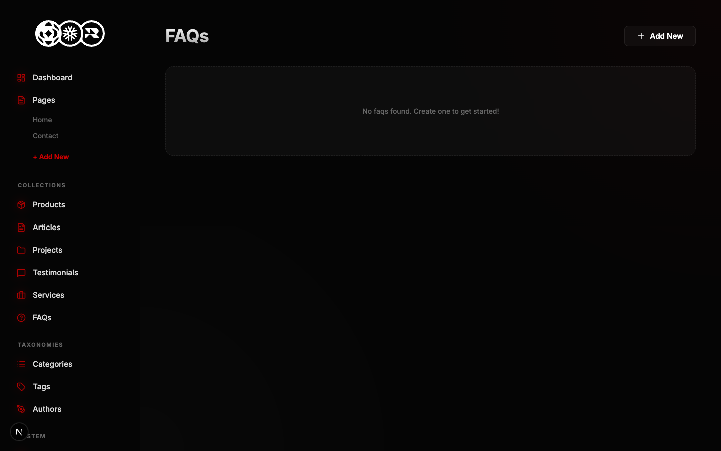 FAQs List View