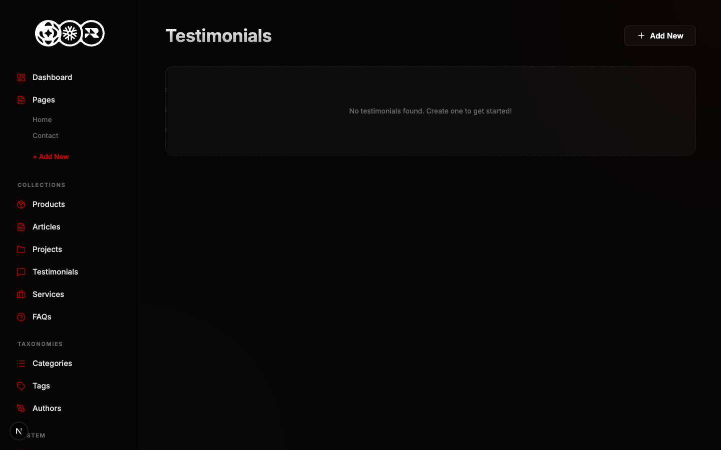 Testimonials List View